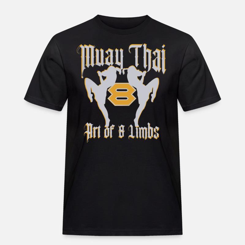 Muay Thai - Männer Workwear T-Shirt - Schwarz