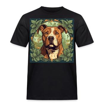 American Pitbull Terrier Hund - Männer Workwear T-Shirt - Schwarz - Vorne - AI Model Male 178 light (178cm)