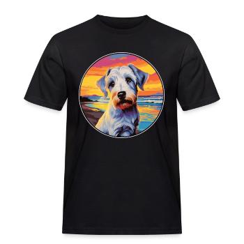 Sealyham Terrier Hunderasse Bunte Karikatur Wasserc - Männer Workwear T-Shirt - Schwarz - Vorne - AI Model Male 178 light (178cm)