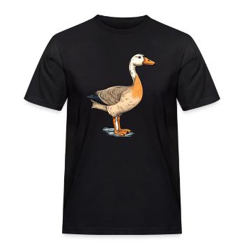 Oie Aquarelle Colorée Dessin Animé Kawaii Animal - T-shirt Workwear homme - noir - Devant - AI Model Male 178 light (178cm)