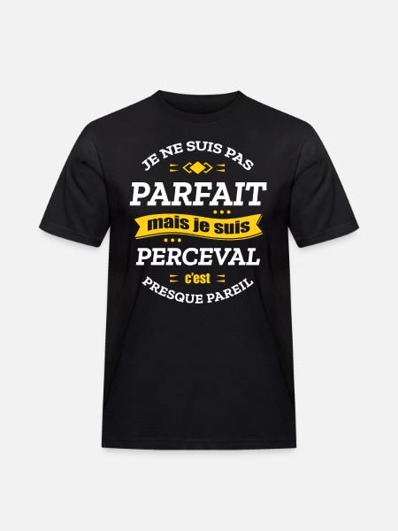 PERCEVAL PARFAIT - PRENOM PERCEVAL - T-shirt Workwear homme - noir