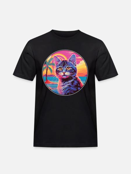York Chocolate Cat Breed Akvarell tegneserie Kawaii - Workwear T-Shirt for menn - svart