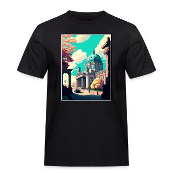 Berlin Deutschland Vintage Reiseposter WPA Souvenir - Männer Workwear T-Shirt - Schwarz - Vorne - AI Model Male 178 light (178cm)