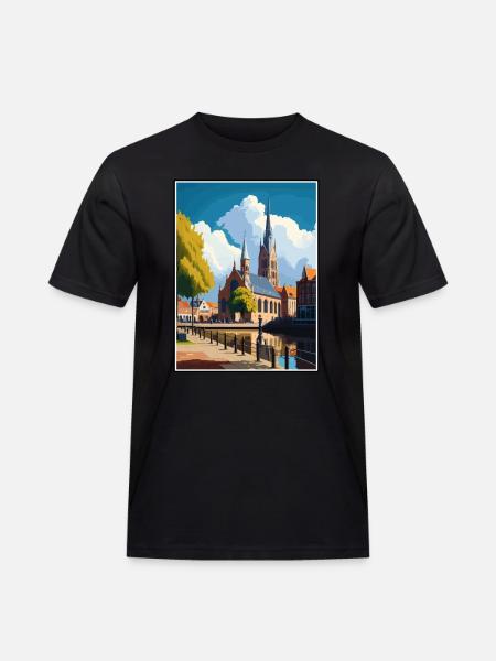 Roermond Nederland Vintage reizen Poster WPA kunst - Mannen Workwear T-shirt - zwart