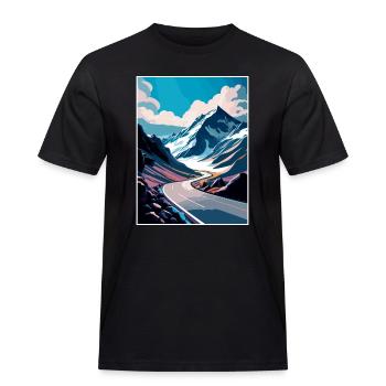 Berg Großglockner Österreich Reiseposter - Männer Workwear T-Shirt - Schwarz - Vorne - AI Model Male 178 light (178cm)
