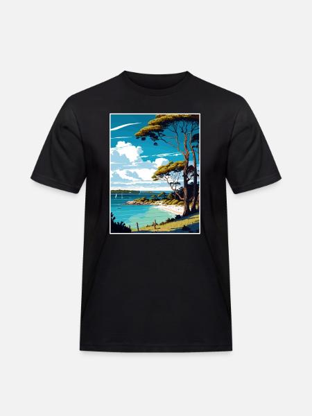 Brownsea Island England Vintage Travel Poster WPA - Men's Workwear T-Shirt - black