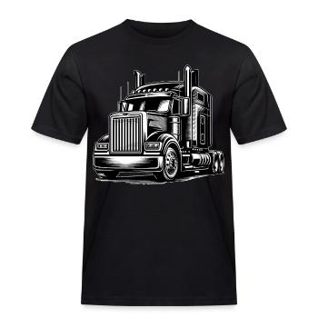 Camion, Camion Américain - T-shirt Workwear homme - noir - Devant - AI Model Male 178 light (178cm)