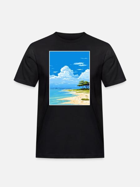 Lady Elliot Island Australia Deco Travel Poster - Men's Workwear T-Shirt - black