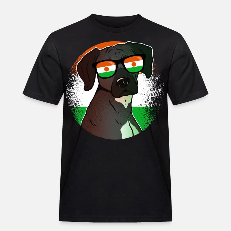 Niger - Männer Workwear T-Shirt - Schwarz