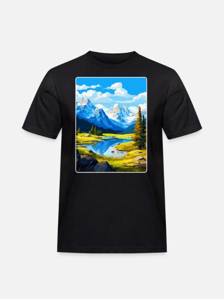Affiche de voyage vintage du parc national d’Ecrins France - T-shirt Workwear homme - noir