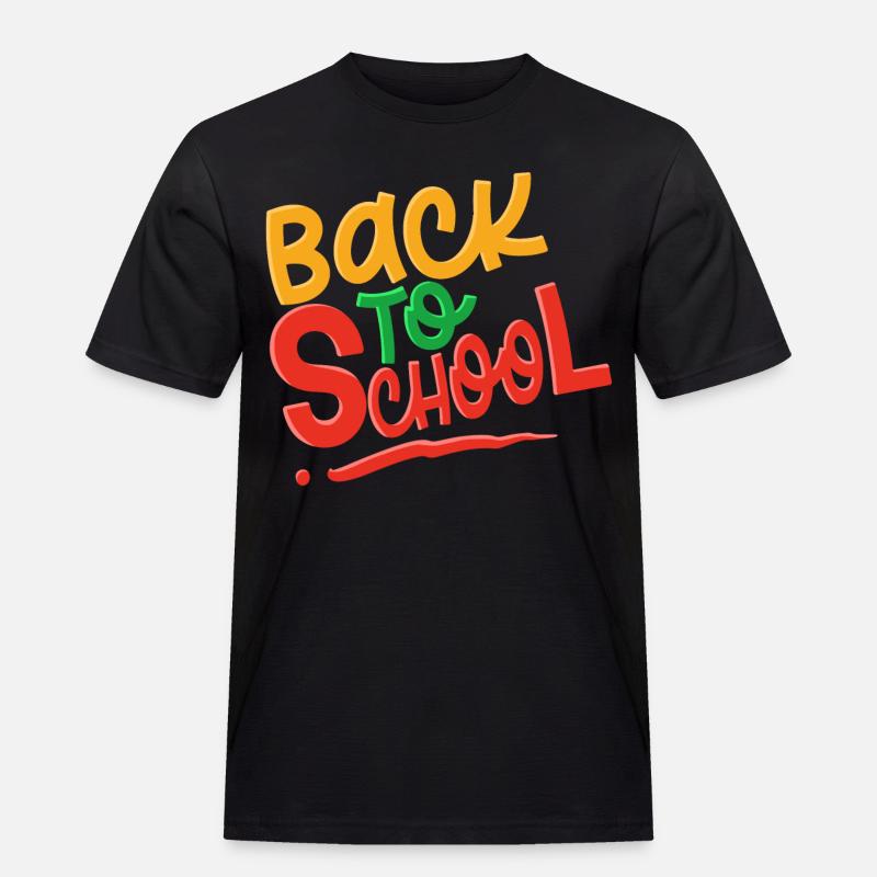 Back To School - Männer Workwear T-Shirt - Schwarz