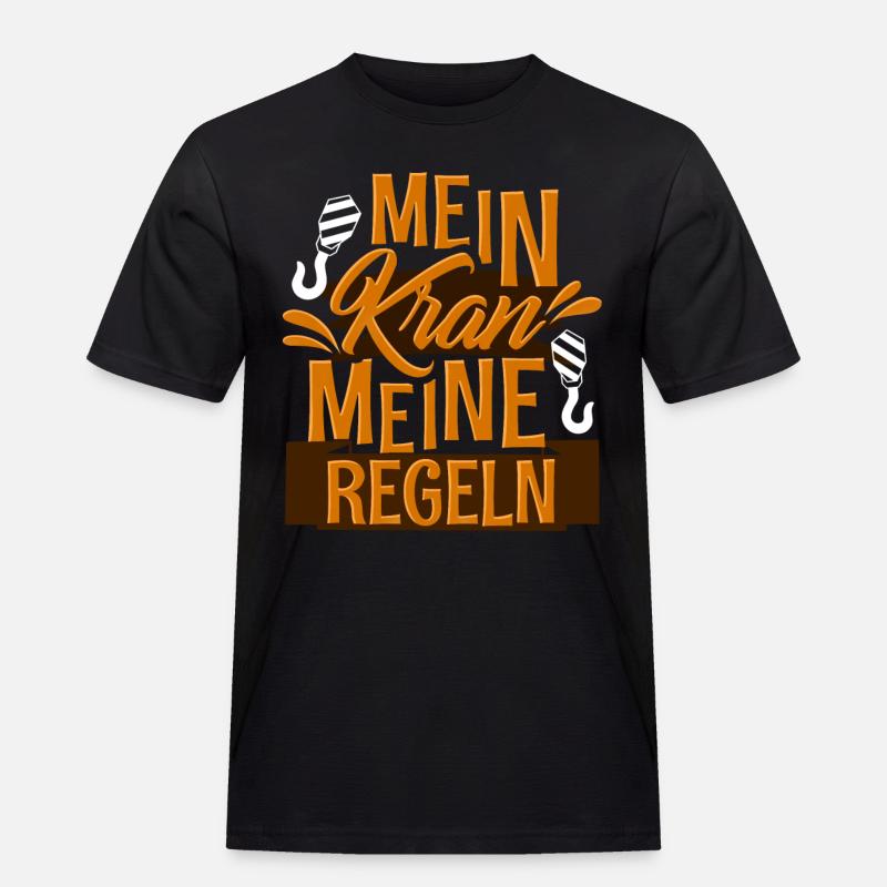 Krahnführer Kranfahrer - Männer Workwear T-Shirt - Schwarz