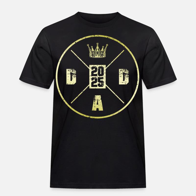 Dad 2025 Vaterschaft Papa - Männer Workwear T-Shirt - Schwarz