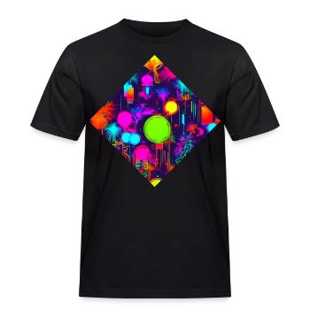Neon Stil UV House Style - Männer Workwear T-Shirt - Schwarz - Vorne - AI Model Male 178 light (178cm)