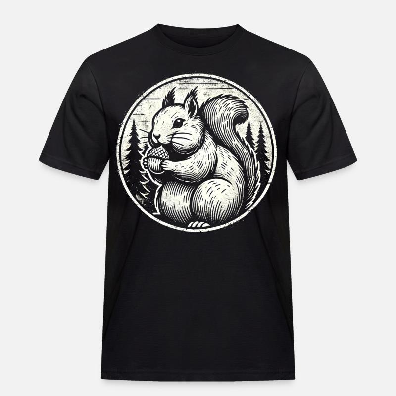 Eichhörnchen - Männer Workwear T-Shirt - Schwarz