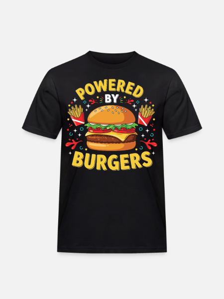 Hamburger Burger - Männer Workwear T-Shirt - Schwarz