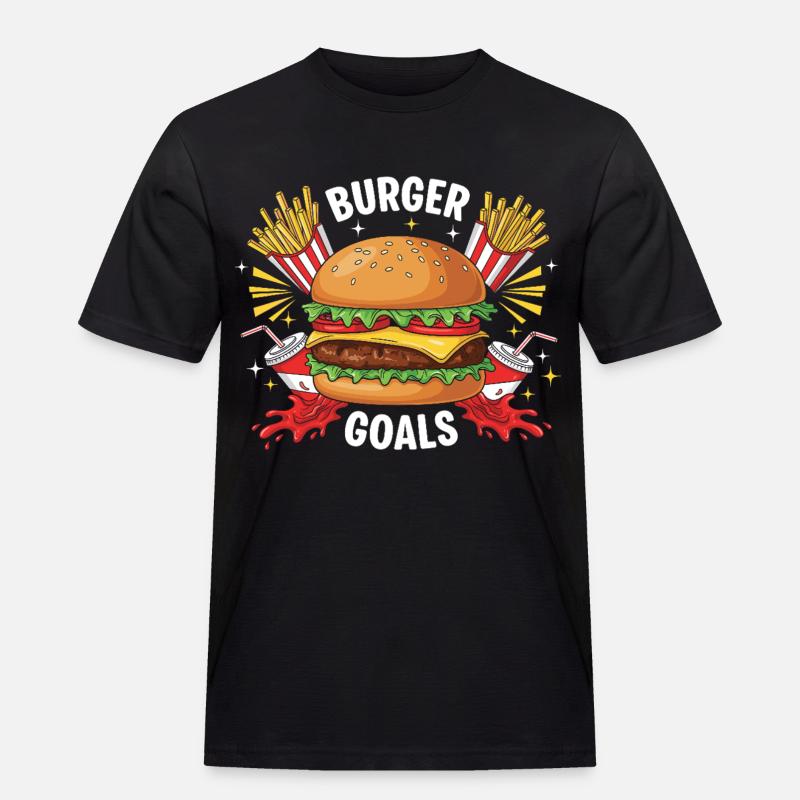 Hamburger Burger - Männer Workwear T-Shirt - Schwarz