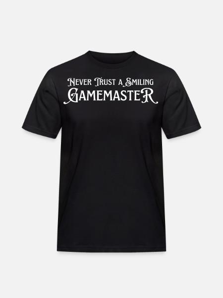 Never trust a smiling game master. Board game - Men's Workwear T-Shirt - black