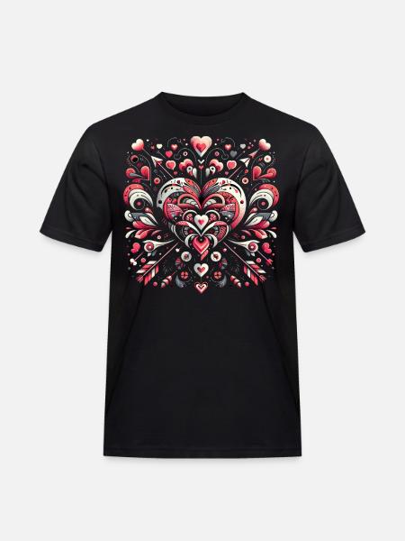 Heart Fusion Elegance - Men's Workwear T-Shirt - black
