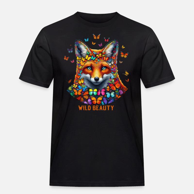 Fuchs & Flatter-Charme - Männer Workwear T-Shirt - Schwarz