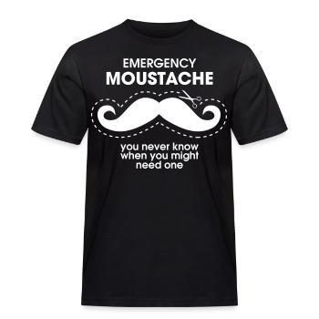 Emergency Moustache - Men's Workwear T-Shirt - black - Front - AI Model Male 178 light (178cm)