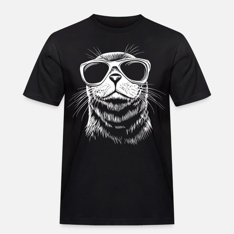 Robbe Sonnenbrille - Männer Workwear T-Shirt - Schwarz