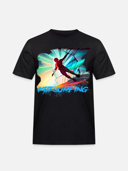Kitesurfing - Männer Workwear T-Shirt - Schwarz