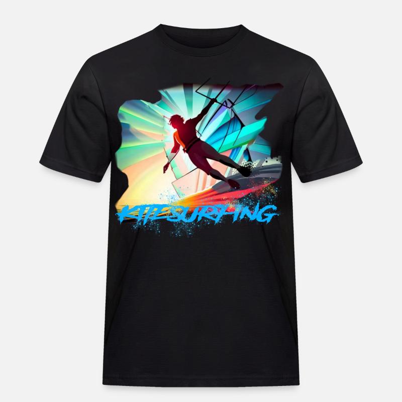Kitesurfing - Männer Workwear T-Shirt - Schwarz