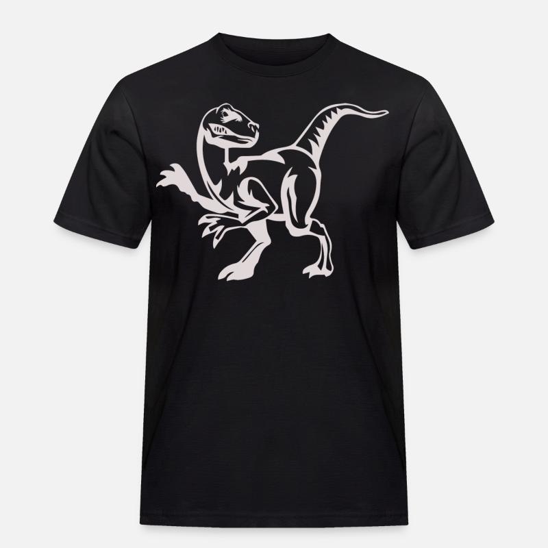 Raptor Dinosaurier Dino Geschenk - Männer Workwear T-Shirt - Schwarz