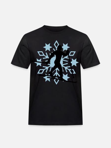 Cross-country snow flake - Men's Workwear T-Shirt - black
