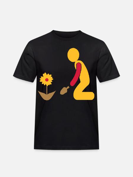 Garten - Männer Workwear T-Shirt - Schwarz
