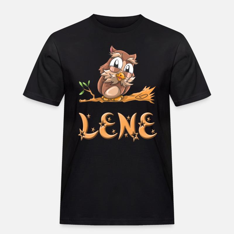 Eule Lene - Männer Workwear T-Shirt - Schwarz
