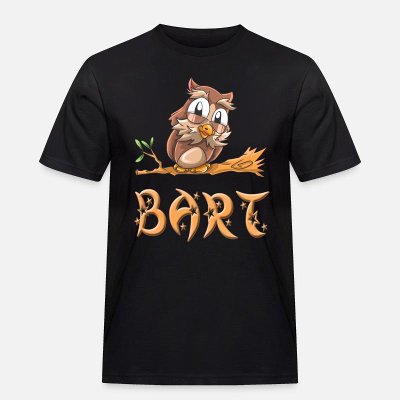 Eule Bart - Männer Workwear T-Shirt - Schwarz