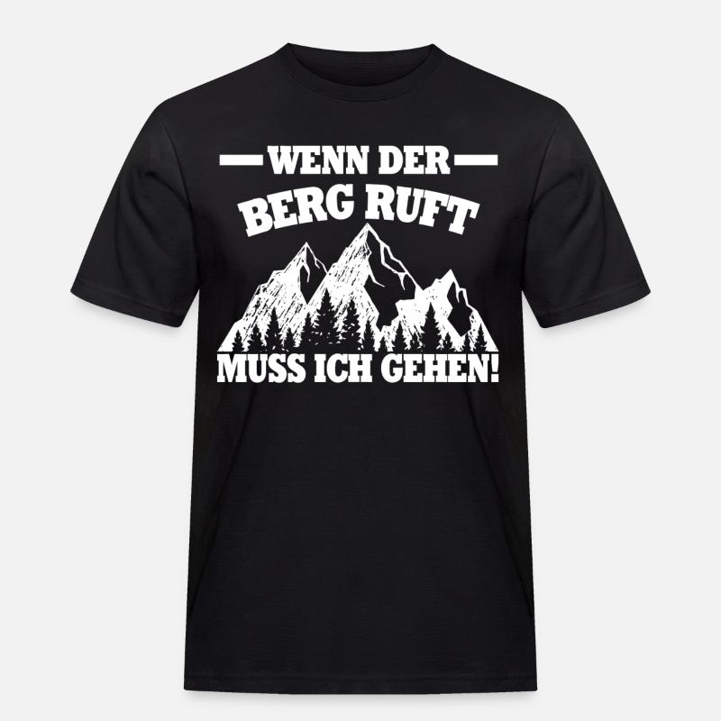 WENN DER BERG RUFT - Männer Workwear T-Shirt - Schwarz