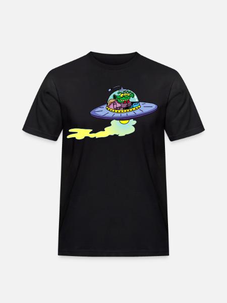 Alien alien spacecraft - Men's Workwear T-Shirt - black