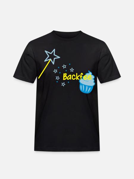 Cupcaki Backfee - Männer Workwear T-Shirt - Schwarz
