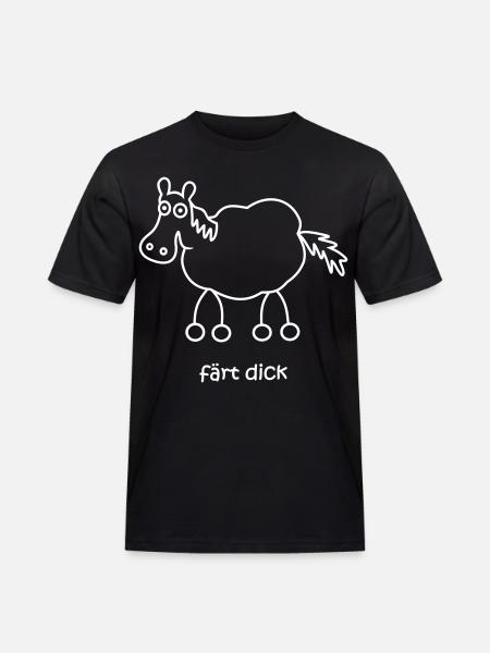 färt thick, färt, finished, horse fat, fat horse - Men's Workwear T-Shirt - black