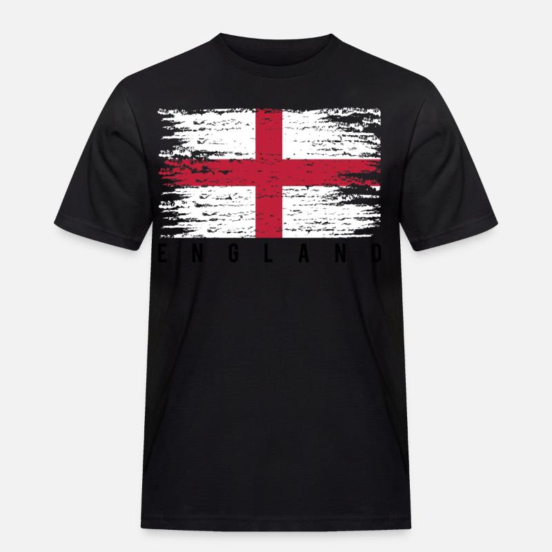Englisches Kreuz mit Strähnen - Männer Workwear T-Shirt - Schwarz