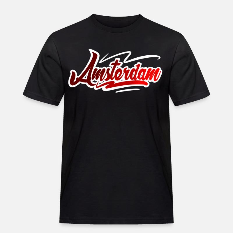Amsterdam - Männer Workwear T-Shirt - Schwarz