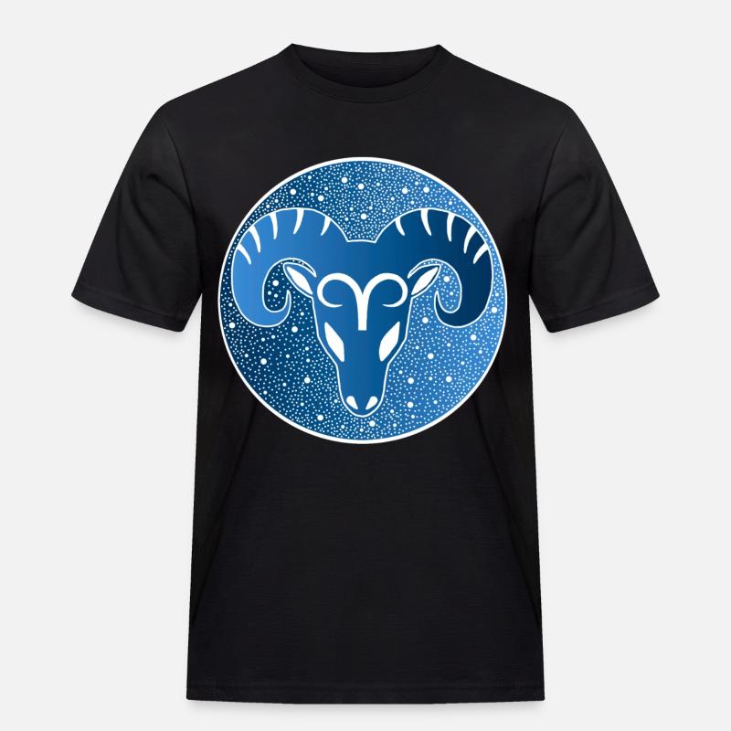 Sternzeichen: Widder - Männer Workwear T-Shirt - Schwarz