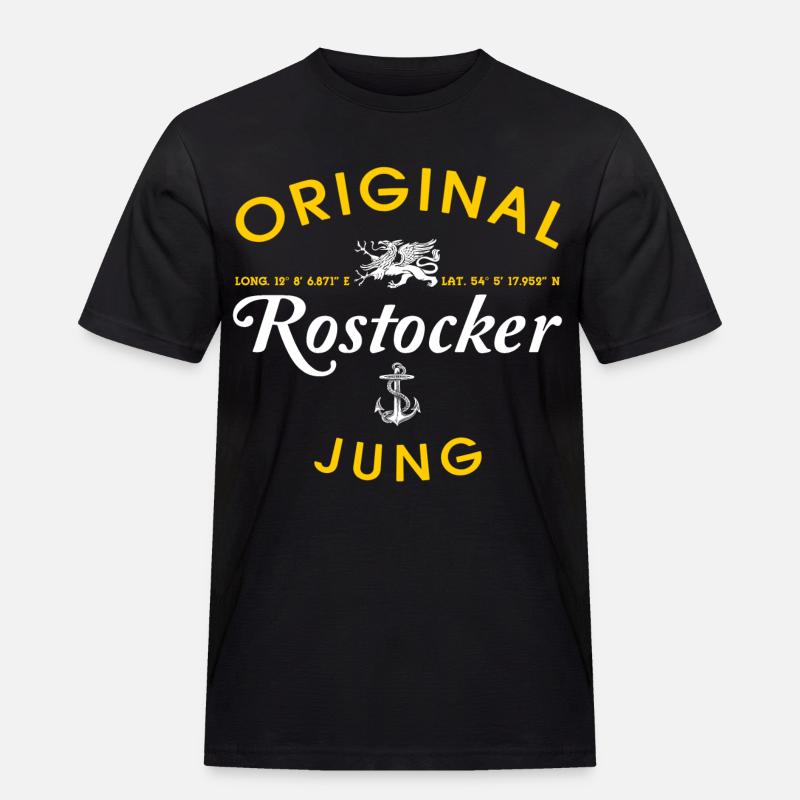 Original Rostocker Jung - Männer Workwear T-Shirt - Schwarz