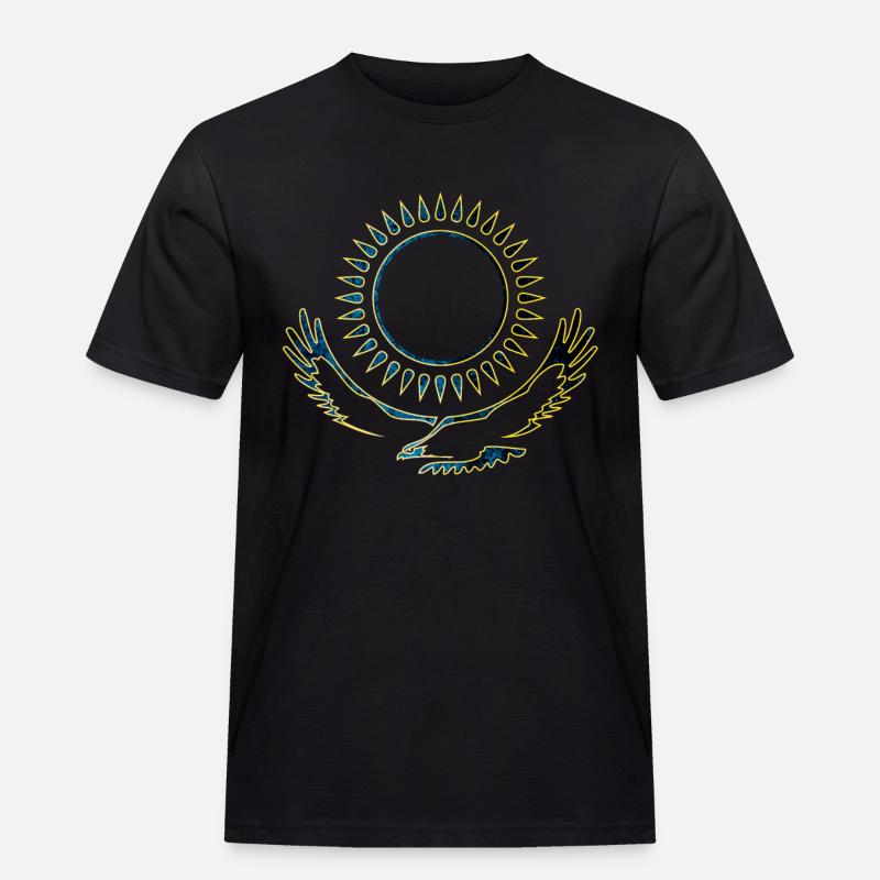 Kasachstan Adler edel - Männer Workwear T-Shirt - Schwarz