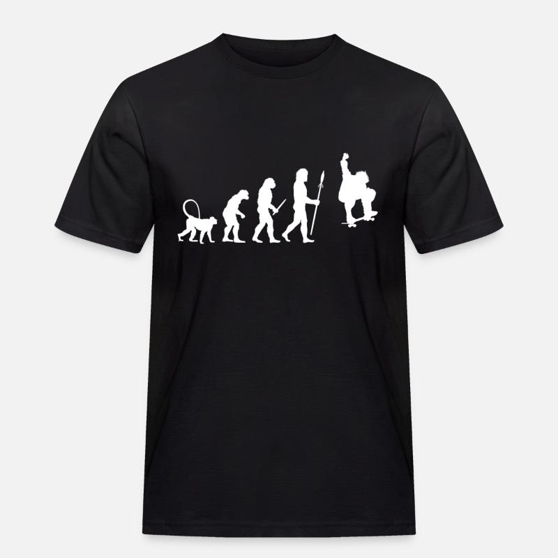 Skater Evolution - Männer Workwear T-Shirt - Schwarz