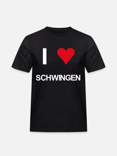 I love schwingen - Männer Workwear T-Shirt - Schwarz