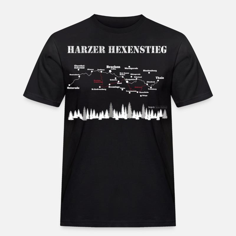 Harzer Hexenstieg - Männer Workwear T-Shirt - Schwarz