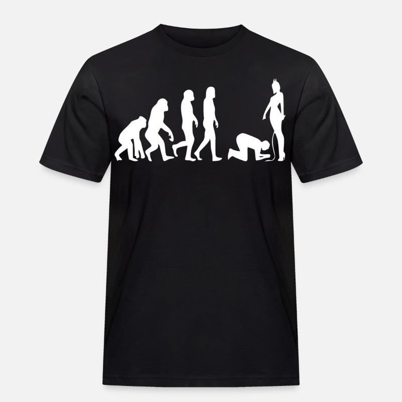 Evolution Mann - Männer Workwear T-Shirt - Schwarz