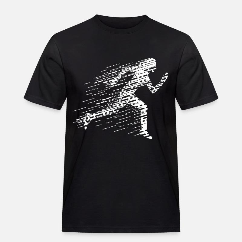 Sprinterin - Männer Workwear T-Shirt - Schwarz