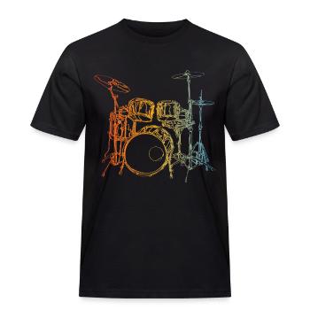 Drums - Men's Workwear T-Shirt - black - Front - AI Model Male 178 light (178cm)