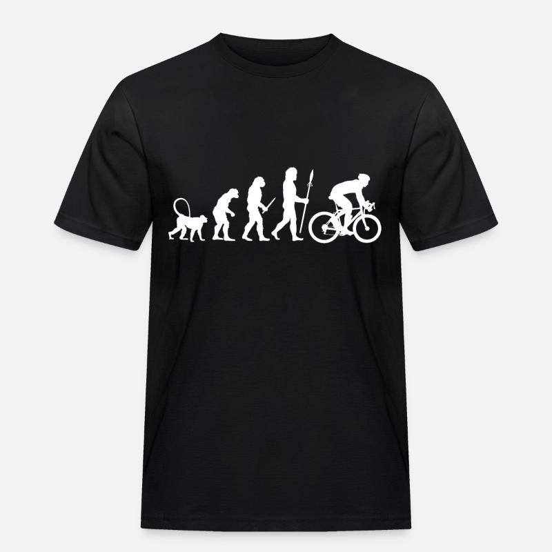 Evolution Radfahrer - Männer Workwear T-Shirt - Schwarz