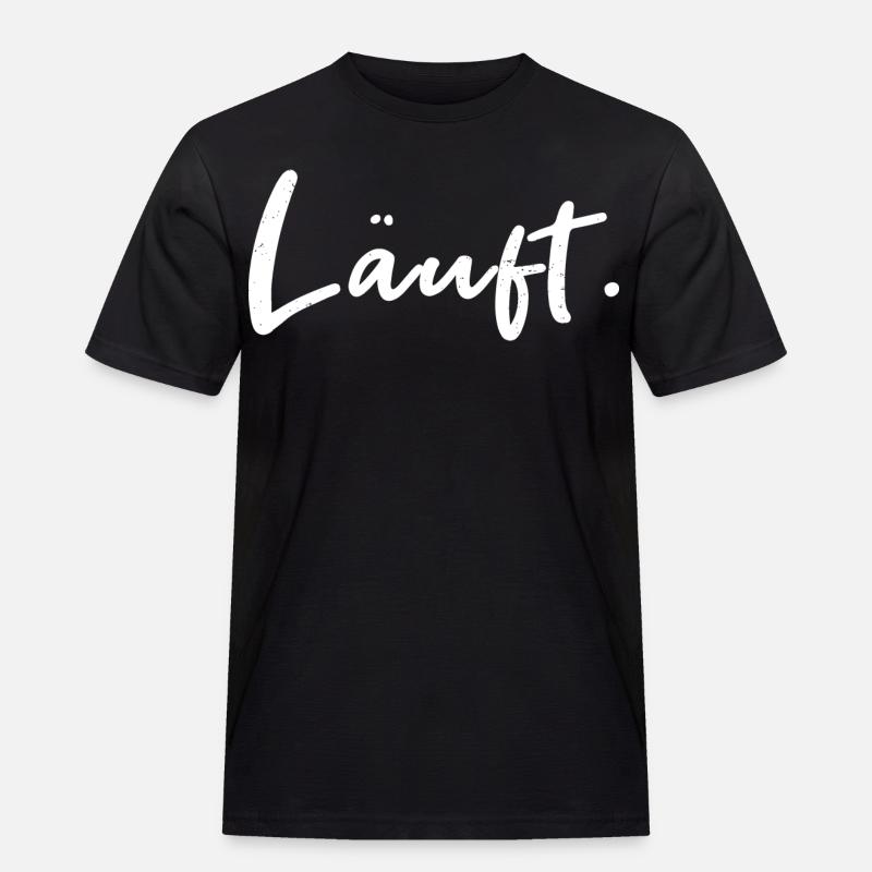 Läuft. – Handlettering Statement - Männer Workwear T-Shirt - Schwarz